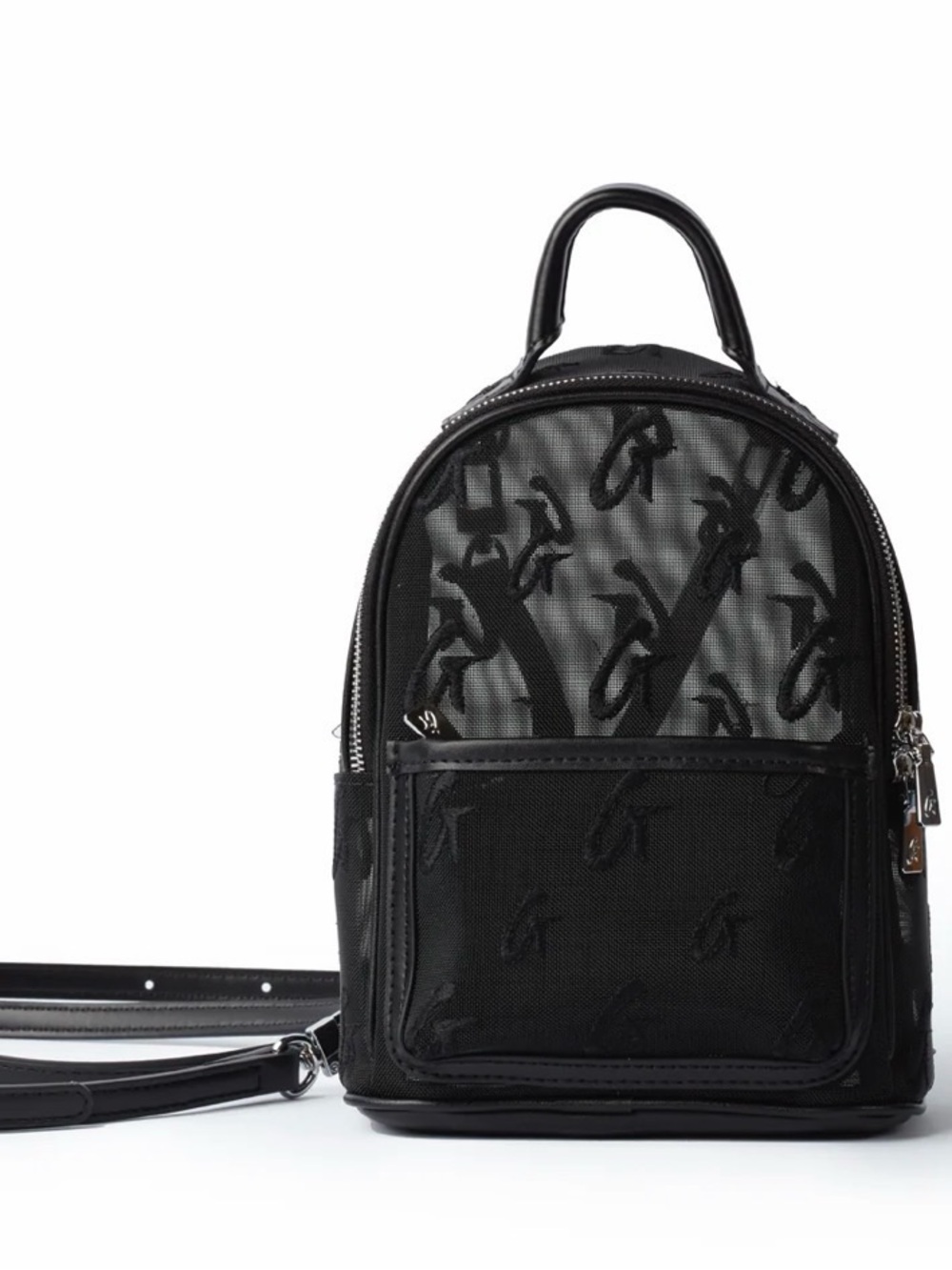 Glamaholic Mesh Mini Backpack Purse Black